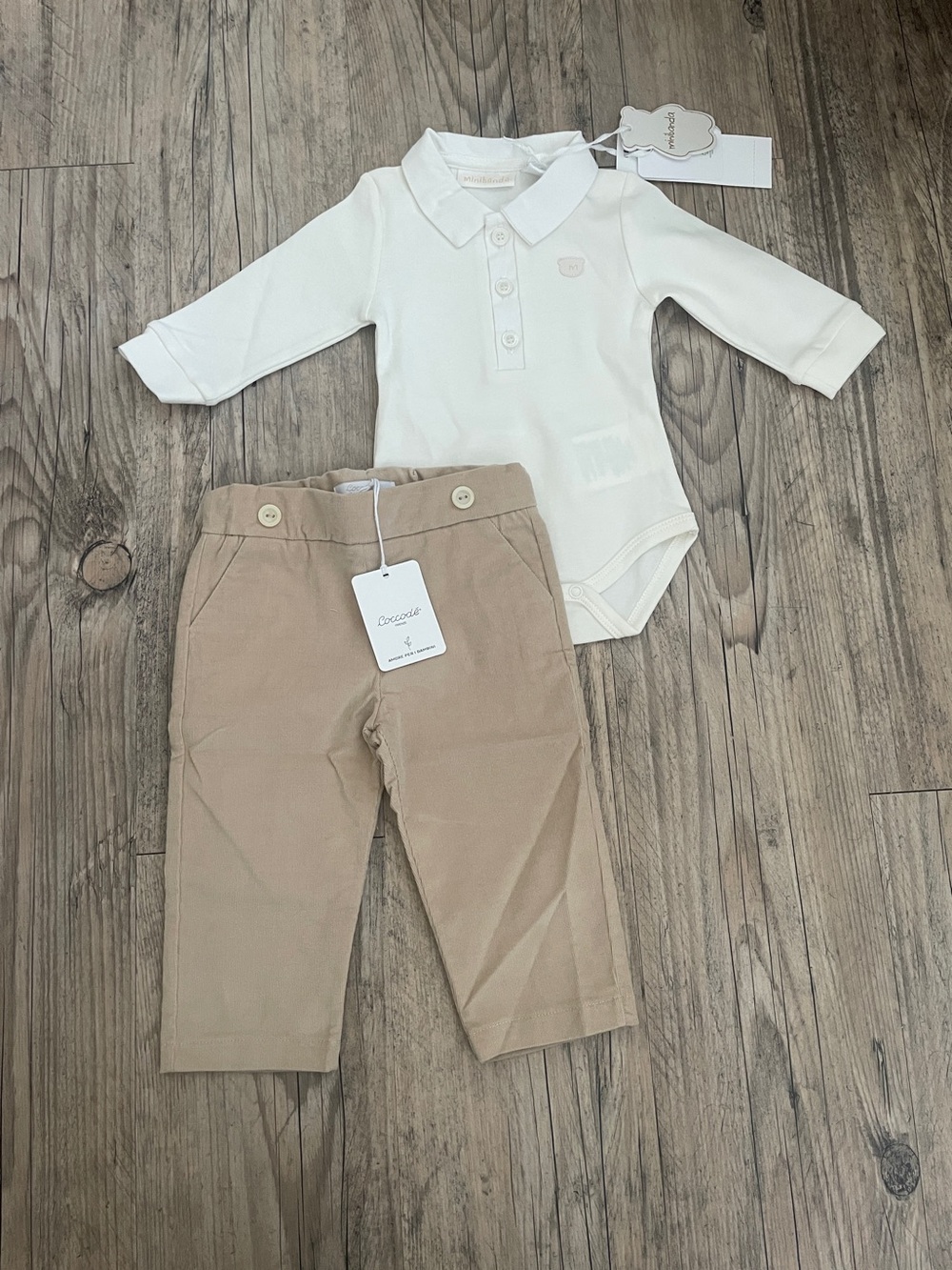 Baby Boys Designer Outfit Set Made in Italy Bodysuit & Pants New w/ Tags